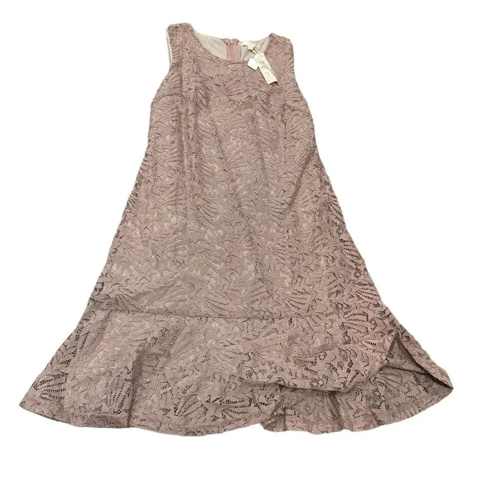 NWT Mystree Mauve drop waist lace dress small Anthropologie brand